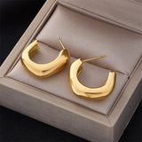 316L Stainless Steel Wide Hoop Earrings for Women Girls