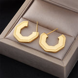 316L Stainless Steel Wide Hoop Earrings for Women Girls