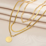 316L Stainless Steel Round Pendant Necklace Punk Style Party Gift