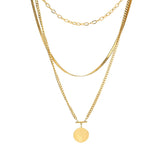 316L Stainless Steel Round Pendant Necklace Punk Style Party Gift
