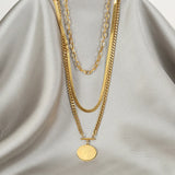 316L Stainless Steel Round Pendant Necklace Punk Style Party Gift