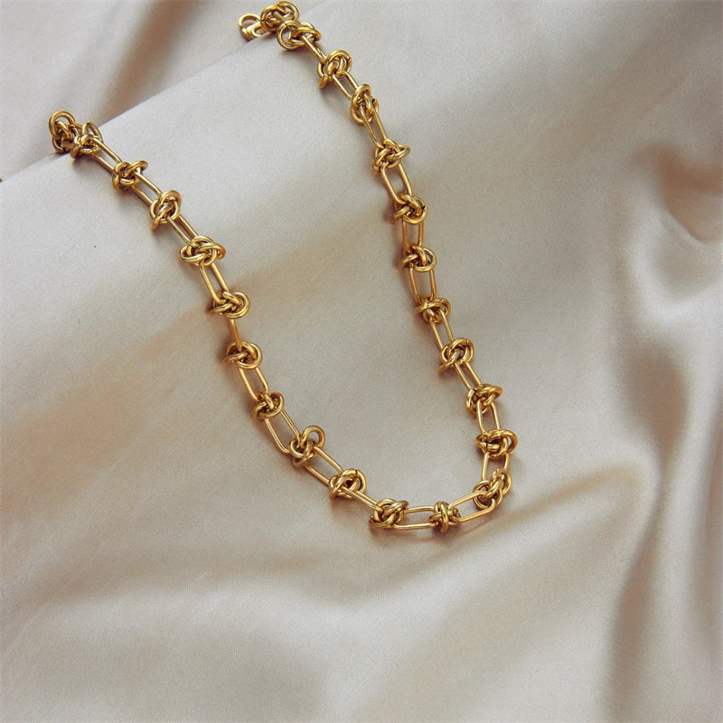 Vintage Stainless Steel Necklace for Women Girls Link Chain Party Gift