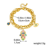 Vintage Palm Eyes Charm Bracelet For Women Multilayer Wrist Chain Jewelry