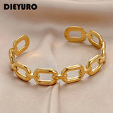 Vintage Square Link Hollow Out Bangle for Women