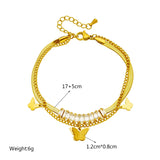 Women's Butterfly Charm Bracelet, 316L Stainless Steel