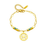 Zodiac Signs Charm Bracelet for Women, Stainless Steel Stars Wrist Chain