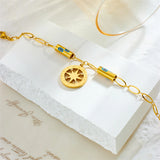 Zodiac Signs Charm Bracelet for Women, Stainless Steel Stars Wrist Chain