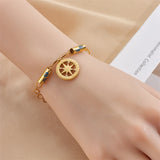 Zodiac Signs Charm Bracelet for Women, Stainless Steel Stars Wrist Chain