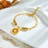 Zodiac Signs Charm Bracelet for Women, Stainless Steel Stars Wrist Chain