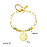 Zodiac Signs Charm Bracelet for Women, Stainless Steel Stars Wrist Chain