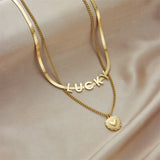 Multi-Layer Letter Necklaces for Women Stainless Steel Jewelry