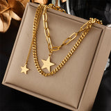 Multi-Layer Letter Necklaces Stainless Steel Jewelry Girls Party Decoration
