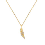 Leaf Zircon Pendant Necklace