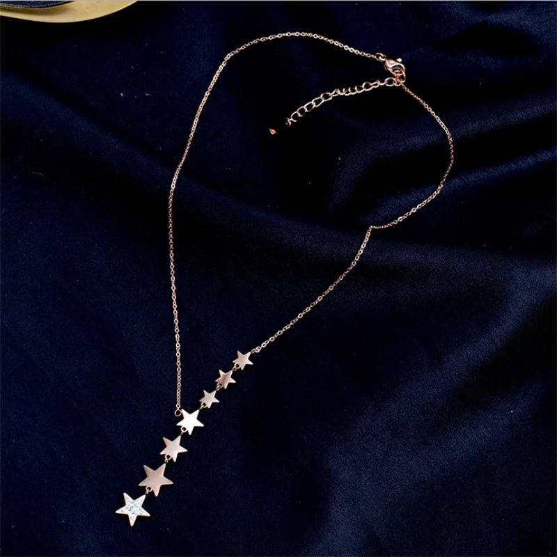 Stainless Steel Zircon Necklace For Women Chain Choker Jewelry