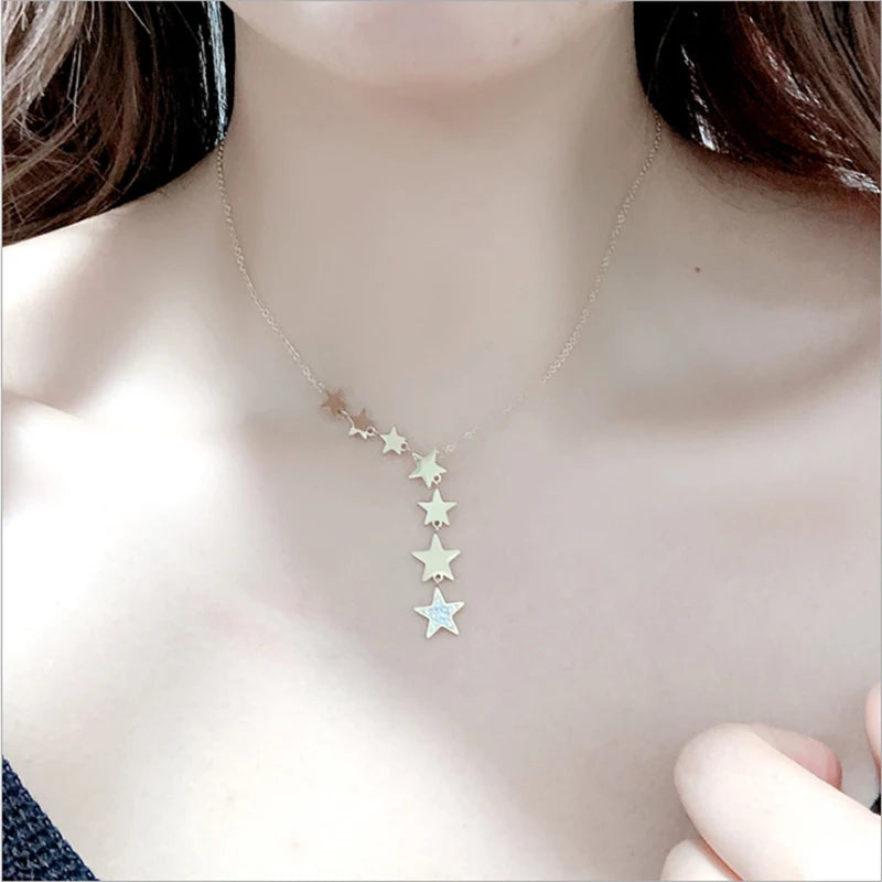 Stainless Steel Zircon Necklace For Women Chain Choker Jewelry