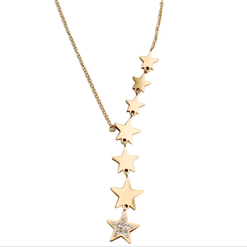 Stainless Steel Zircon Necklace For Women Chain Choker Jewelry