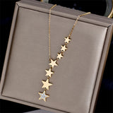 Stainless Steel Zircon Necklace For Women Chain Choker Jewelry