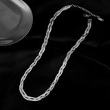 Titanium Steel Hand Braided Snake Chain Choker for Women