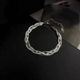 Titanium Steel Hand Braided Snake Chain Choker for Women