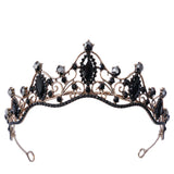 Green Pink Crystal Crown Tiara for Women Girls Party Bridal Hair Jewelry