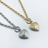 Punk Heart Pendant Necklace Vintage Geometric Chain Necklace