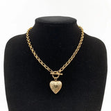 Punk Heart Pendant Necklace Vintage Geometric Chain Necklace