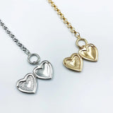 Punk Heart Pendant Necklace Vintage Geometric Chain Necklace