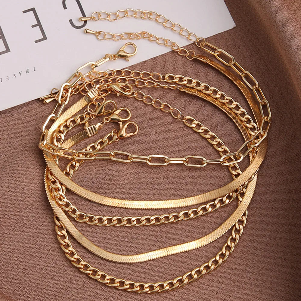 Vintage Snake Chain Anklet Bracelet Beach Jewelry
