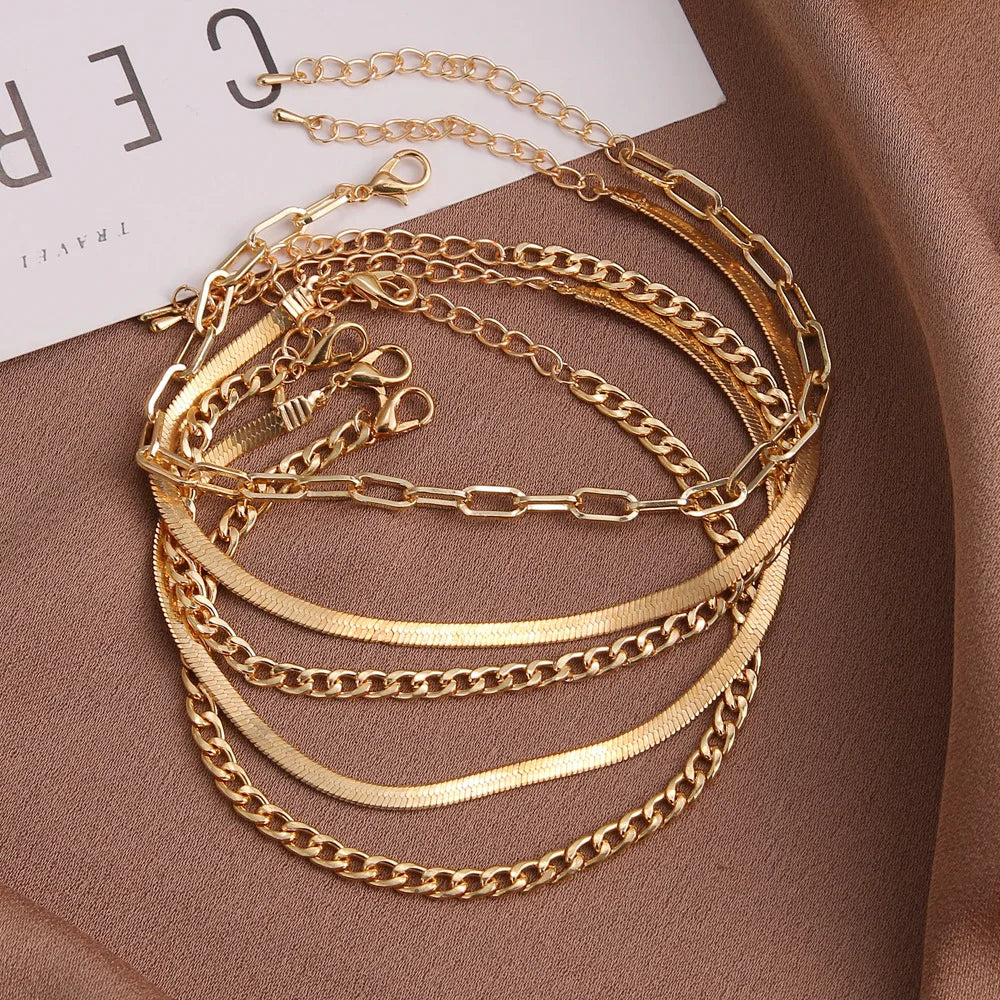 Vintage Snake Chain Anklet Bracelet Beach Jewelry