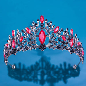 Baroque Crystal Tiara Crown Vintage Bridal Bride Rhinestone Crown