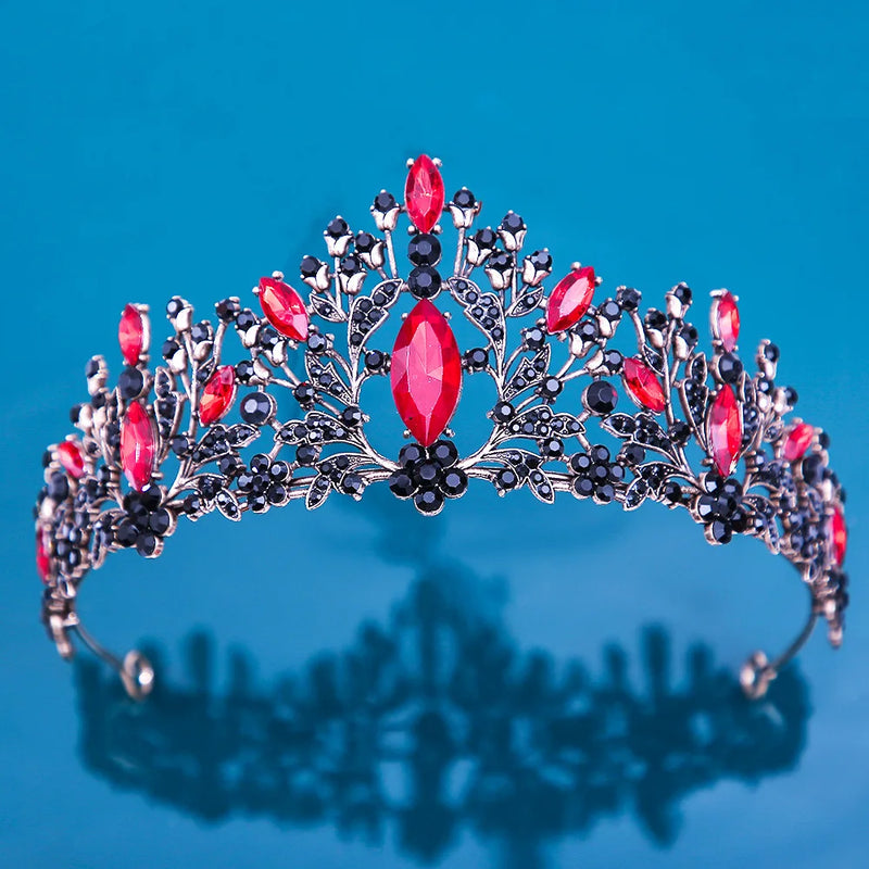 Baroque Crystal Tiara Crown Vintage Bridal Bride Rhinestone Crown