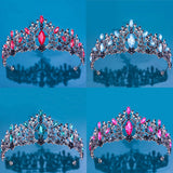 Baroque Crystal Tiara Crown Vintage Bridal Bride Rhinestone Crown