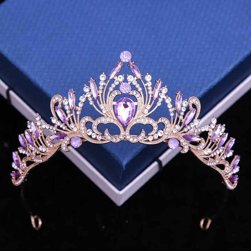 Crystal Tiara Crown Girls Women Party Wedding Rhinestone Bridal Hair Jewelry