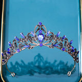 Baroque Princess Bridal Crown Purple Pink Crystal Tiara