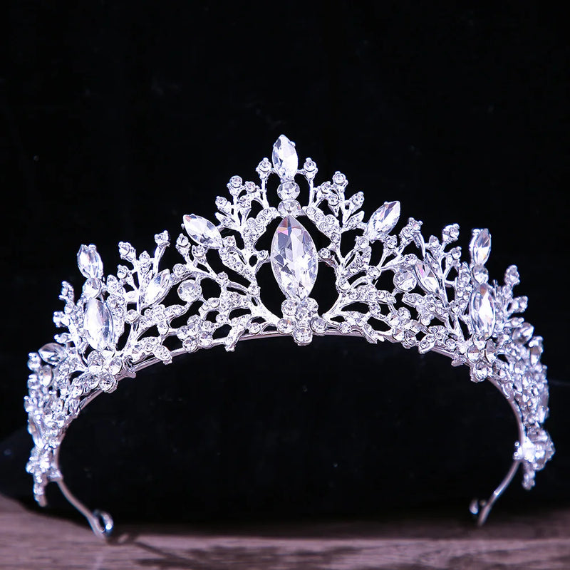 Baroque Princess Queen Bridal Crown Purple Crystal Tiara
