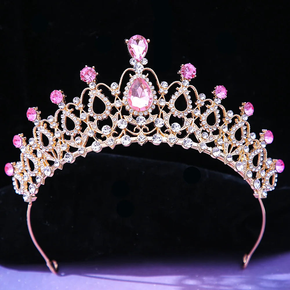 Baroque Princess Queen Bridal Crown Purple Crystal Tiara