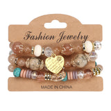 Bohemian Acrylic Crystal Beads Bracelet Multicolor Elastic Rope Strand