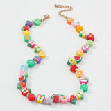 Bohemian Multicolor Resin Fruit Pendant Necklace for Women