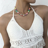 Bohemian Multicolor Resin Fruit Pendant Necklace for Women