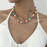 Bohemian Multicolor Resin Fruit Pendant Necklace for Women