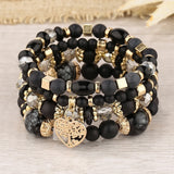 Pink Crystal Heart Charm Bracelet Ethnic Tree Of Life Wrap