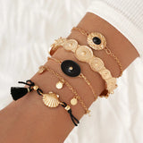 Boho Rhinestone Butterfly Bracelet Set Vintage Jewelry
