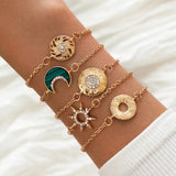 Boho Rhinestone Butterfly Bracelet Set Vintage Jewelry
