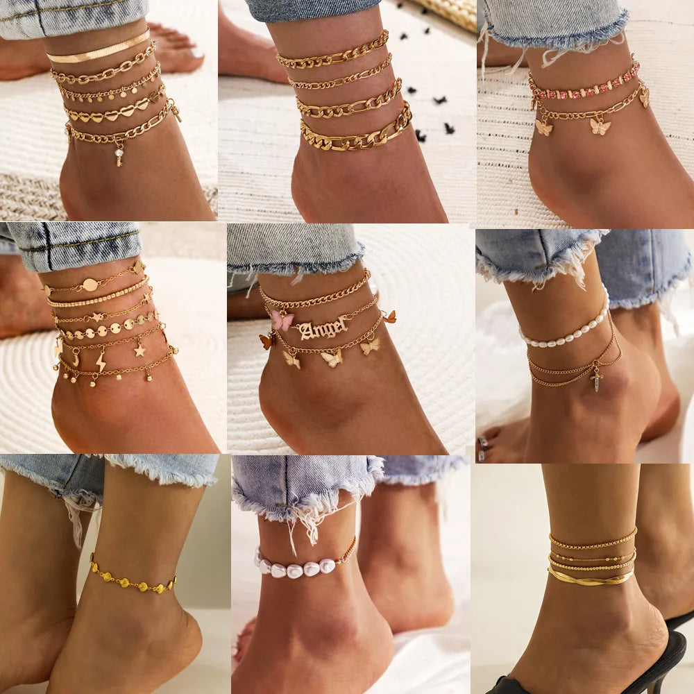 Bohemian Chain Anklet for Women Party Leg Bracelet Beach Jewelry