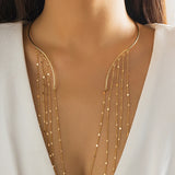 Baroque Pearl Tassel Torques Women Choker Necklace