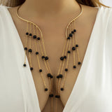 Baroque Pearl Tassel Torques Women Choker Necklace