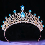 Bridal Pink Crystal Girls Tiara Crown For Women Princess Queen Rhinestone Crown 