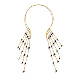 Long Tassel Torques Necklace Pearl Choker Statement Collar Chain Jewelry