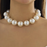 Pearl Rhinestone Choker Necklace for Women - Statement Collar Jewelry