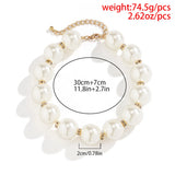 Pearl Rhinestone Choker Necklace for Women - Statement Collar Jewelry